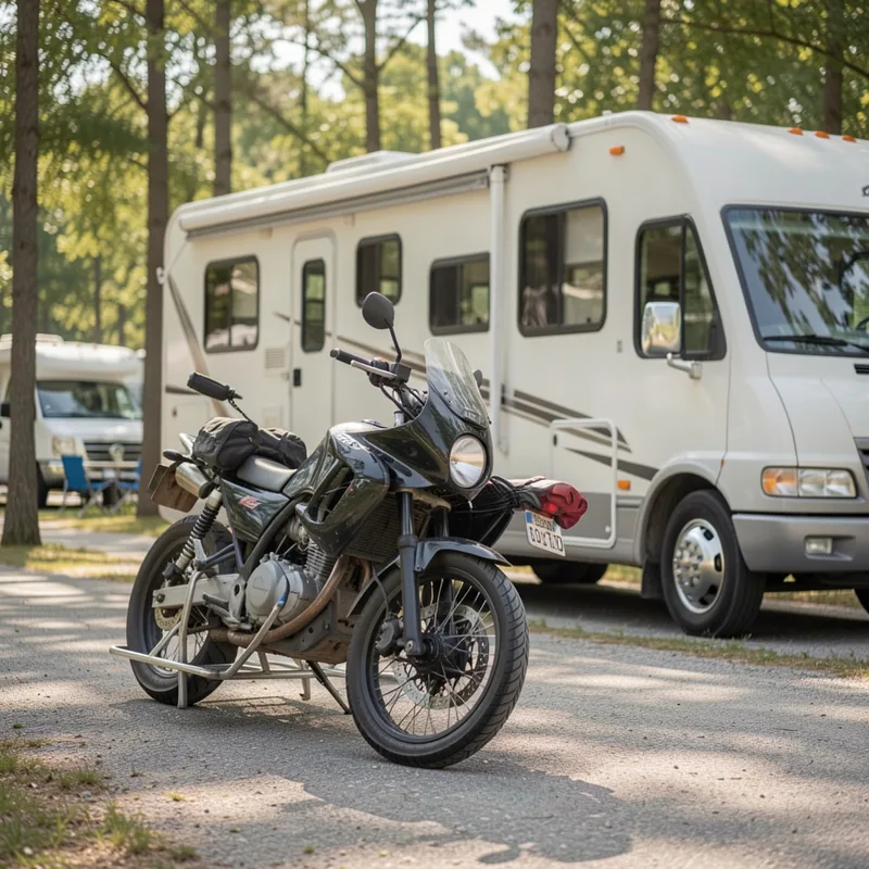 Transporter une moto avec un camping-car : solutions, poids et permis